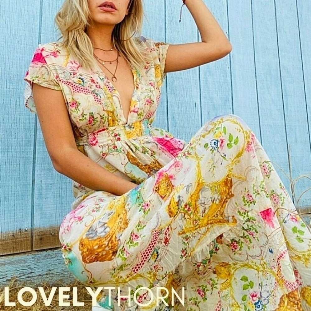 DAUGHTERS OF THE REVOLUTION // ltd ed plunge butterfly print maxi dress